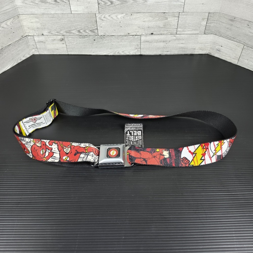Buckle‎ Down Brand Belt Buckle Mens Women Kids DC Comics Flash Great Shape NWT